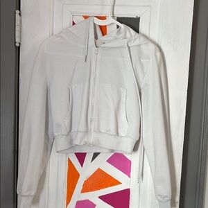 White Hoodie with Front Pockets